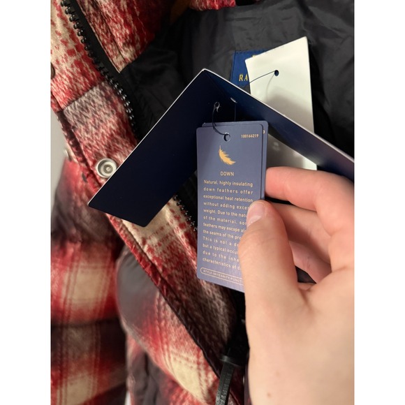 Polo Ralph Lauren Jacket Womens XS‎ Carly Plaid Duck Down Puffer Hooded Coat - Picture 9 of 11